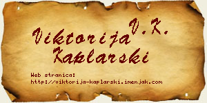 Viktorija Kaplarski vizit kartica